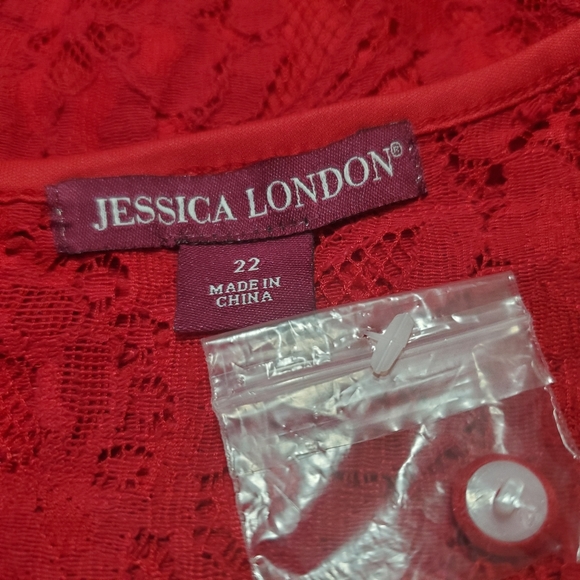 Jessica London red lace dress Size 22 - Picture 4 of 8